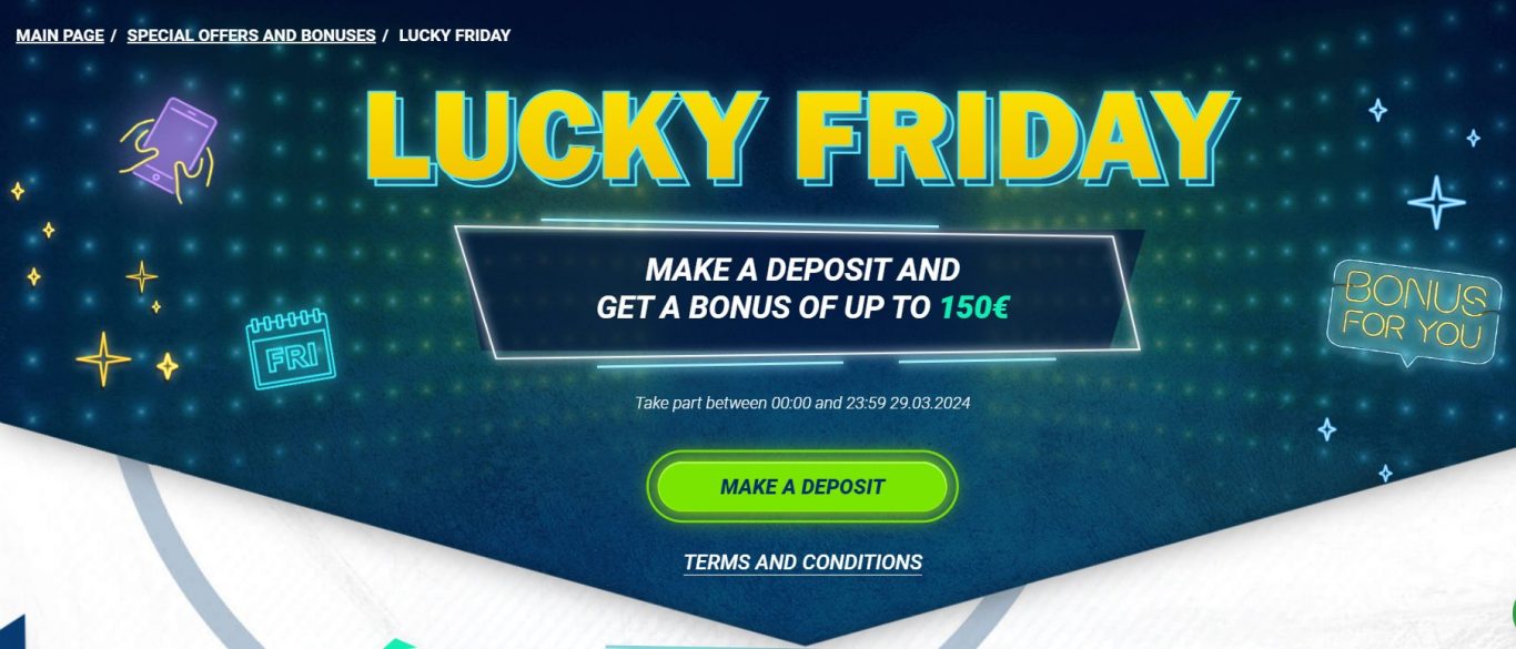 1xBet Lucky Friday Bonus Rules and Details